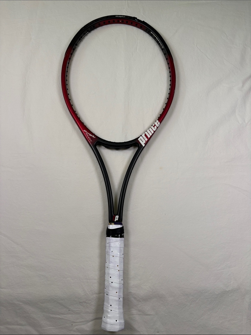 Vintage Prince Tennis Racket in Red, Black and White